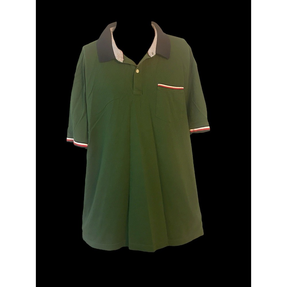 Tommy Hilfiger Mens Custom Fit Coupe Sur Mesure XXL Green Polo Shirt